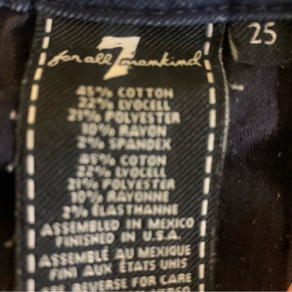New 7 for All Mankind b(air) denim the ankle raw hem lots of stretch cropped 25 - Picture 7 of 10